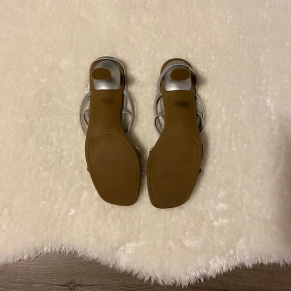 Silver Strapped Heels Ladies Size US 6 - Picture 3 of 10